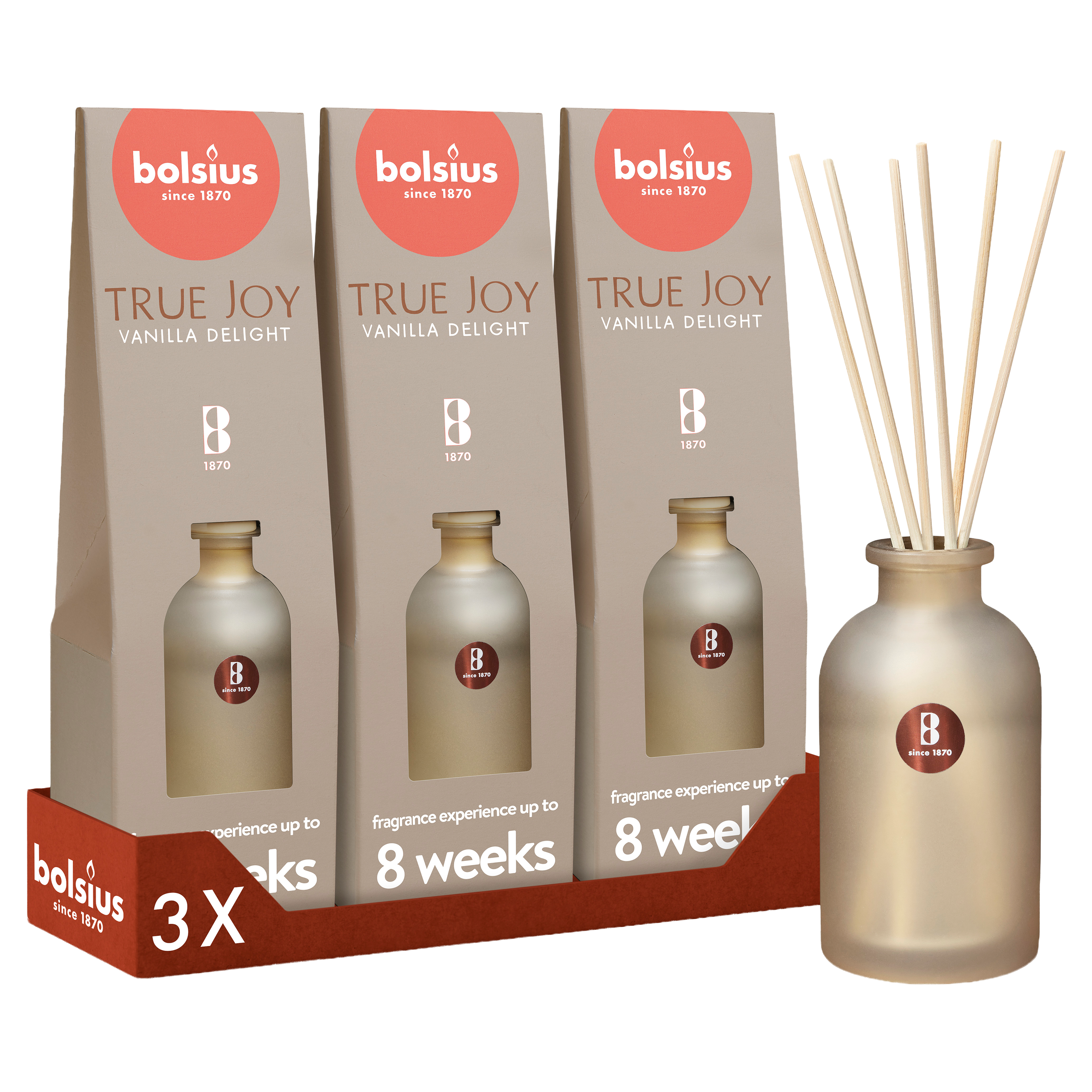 Bolsius - Geurstokjes True Joy - Vanilla Delight - 3 Stuks - 80 ml