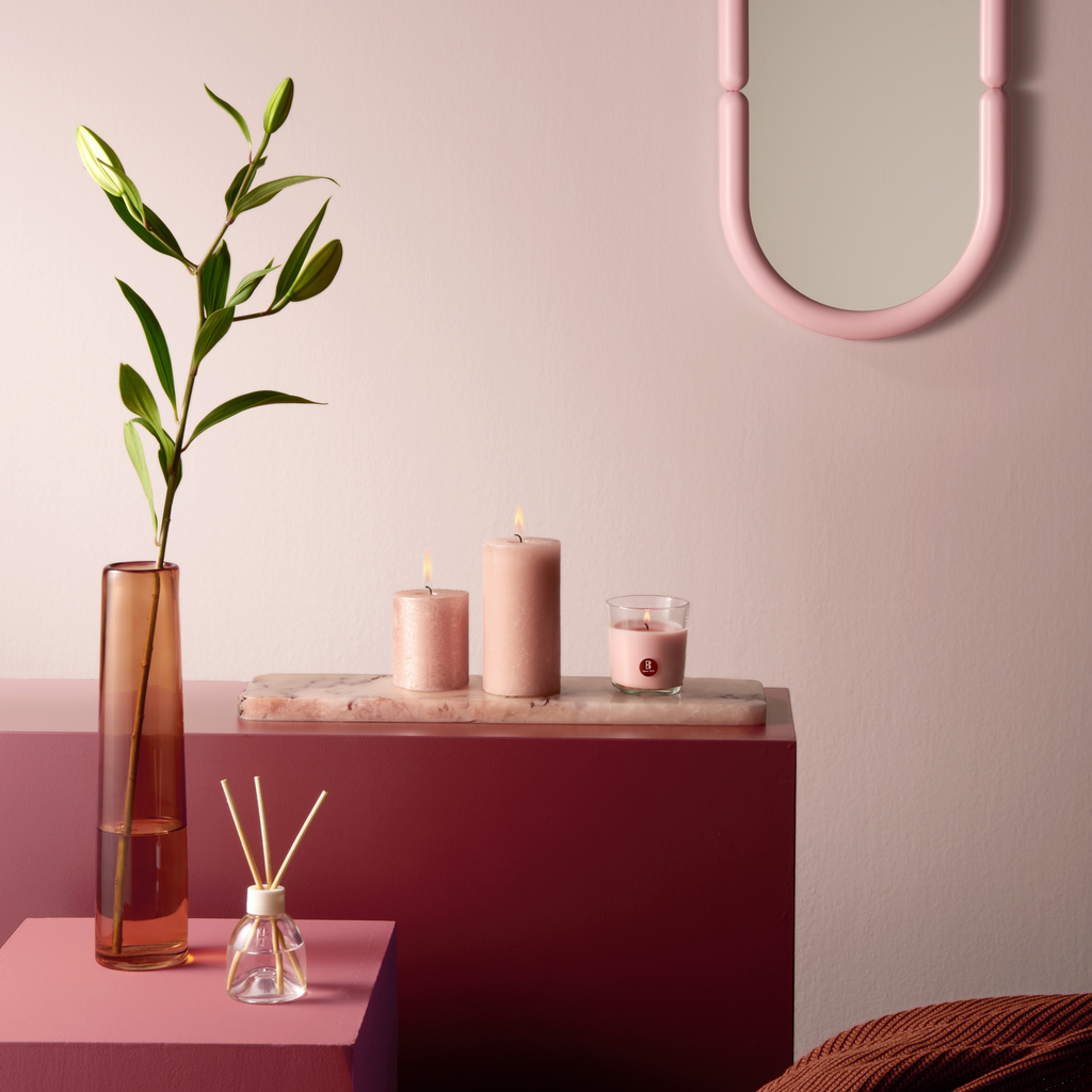 Bolsius - True Scents - 4 Geurkaarsen - Magnolia - Roze - Voordeelverpakking - Geur Kaars