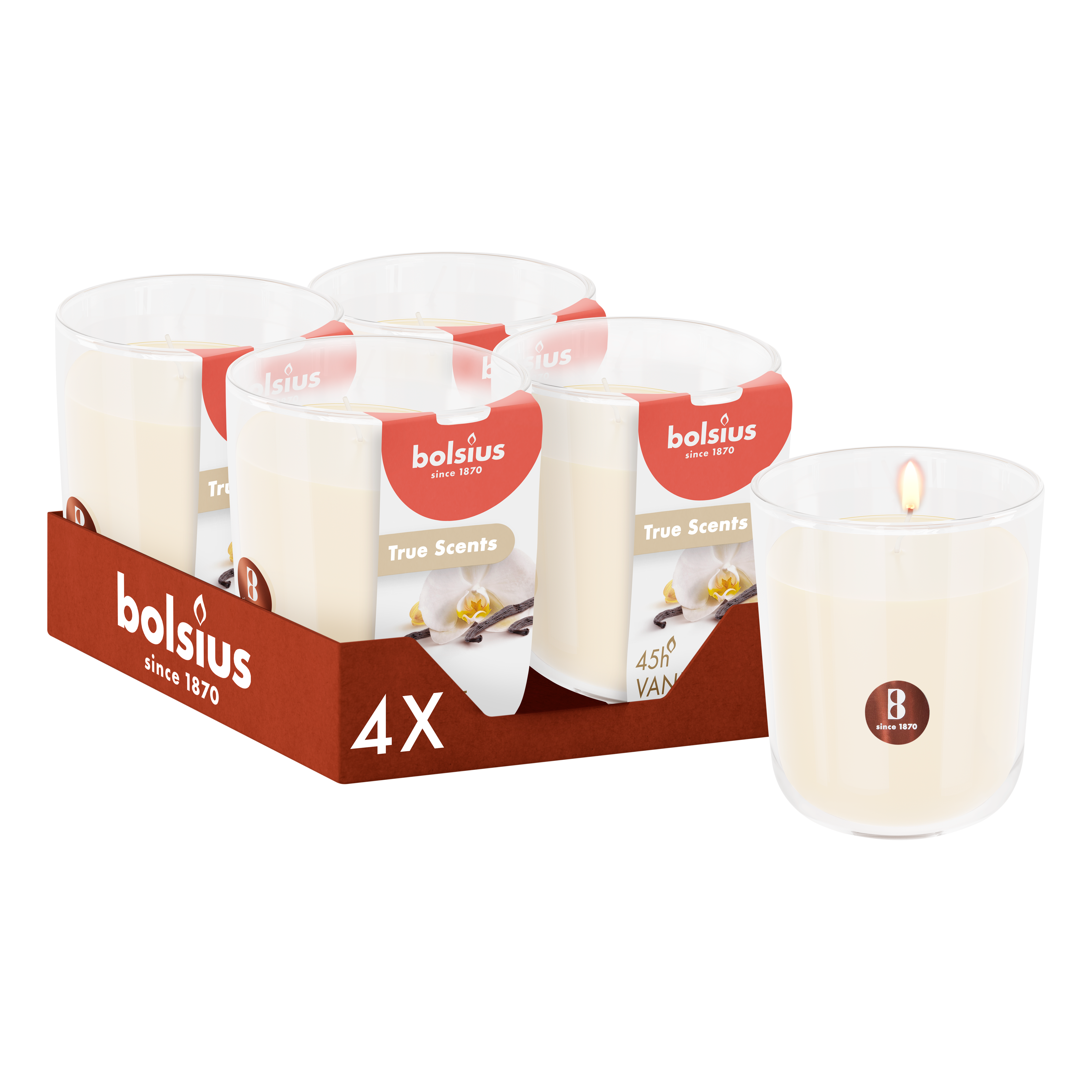 Bolsius - True Scents - 4 Geurkaarsen - Vanille - Voordeelverpakking - Geur Kaars