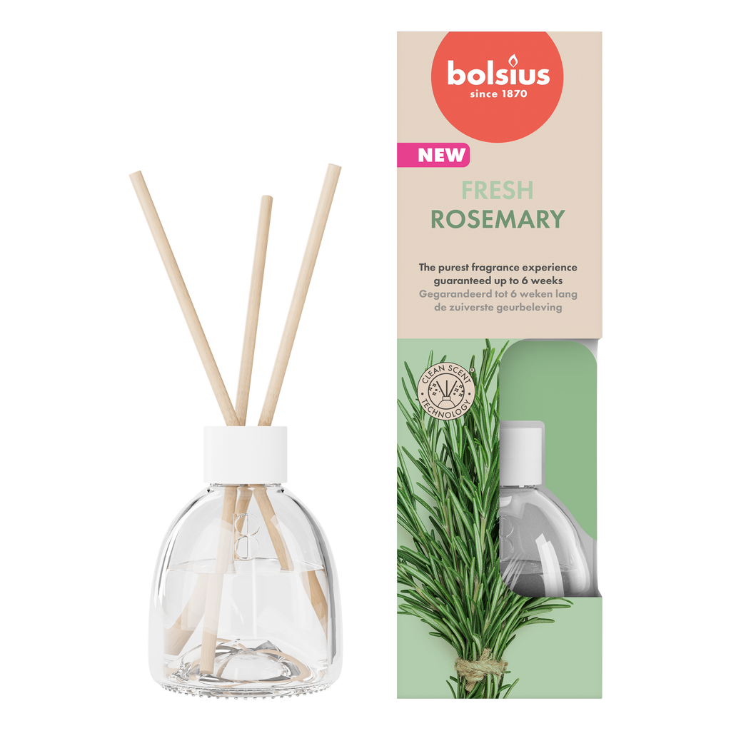 Bolsius True Scents - Geurstokjes - Rozemarijn - 6 Stuks - Voordeelverpakking - 60 ml