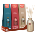 Bolsius - Geurstokjes True Joy - 3 Geuren - Vanilla Delight - Floral Blessings - Woody Wellness - 80 ml - Giftset