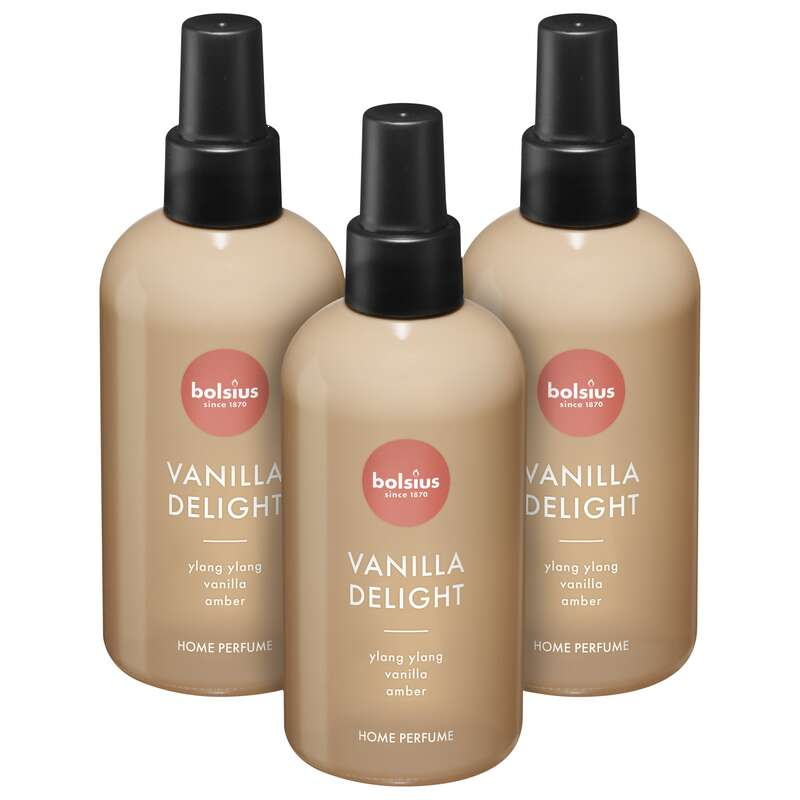 Bolsius - Huisparfum - Vanilla Delight - 3 stuks - Kruidig - 225ml