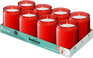 Bolsius - Starlight - Rood - Kaarsen in Glas - 8 Stuks - 6 Branduren