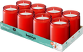 Bolsius - Starlight - Rood - Kaarsen in Glas - 8 Stuks - 6 Branduren