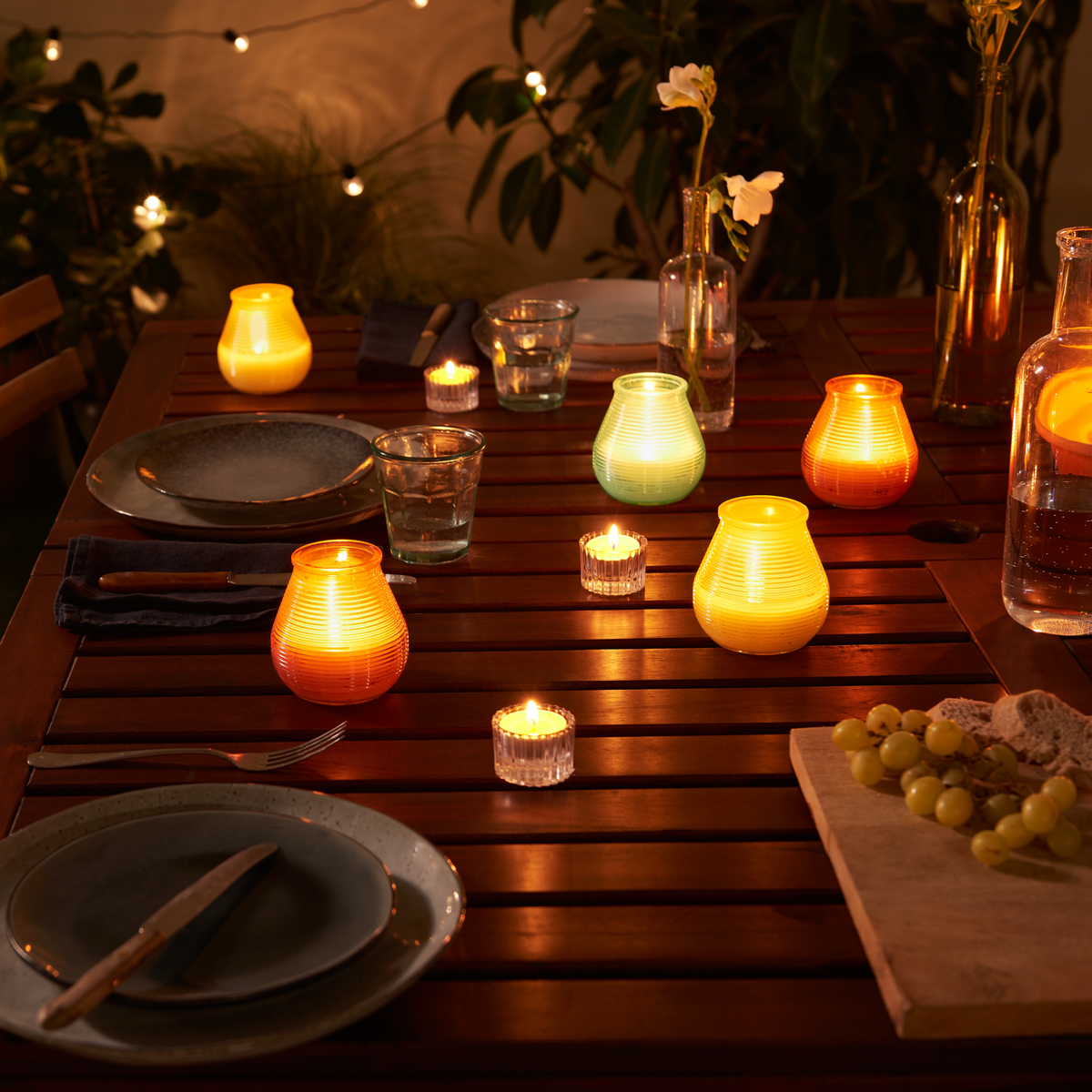 Bolsius - Twilight - Kaars in glas - Patio - Paars - Tray 6 - 70 branduren