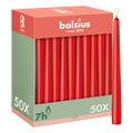 Bolsius - Gladde Dinerkaarsen - 50 stuks - Rood - 24,5 cm - Voordeelverpakking