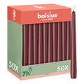 Bolsius - Gladde Dinerkaarsen - 50 stuks - Bordeaux Rood - 24,5 cm - Voordeelverpakking