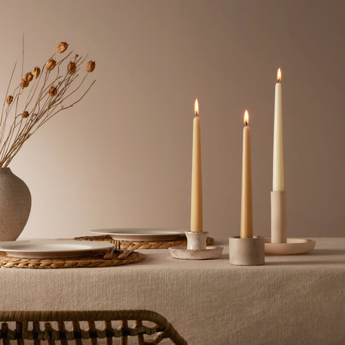 Dinerkaarsen Glad - 32 st. - Beige - 24,5 cm
