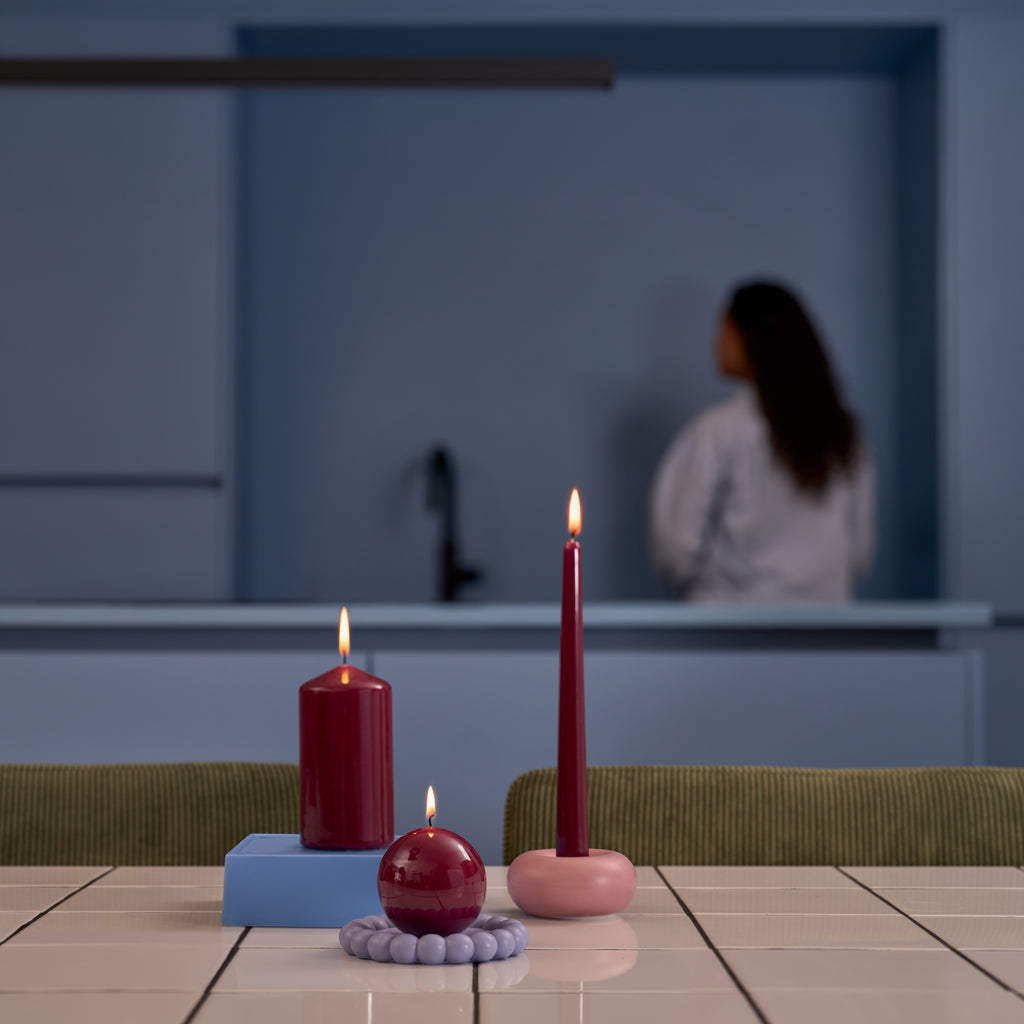 Bolsius - Gladde Dinerkaarsen - 24,5 cm - 32 stuks - Bordeaux Rood