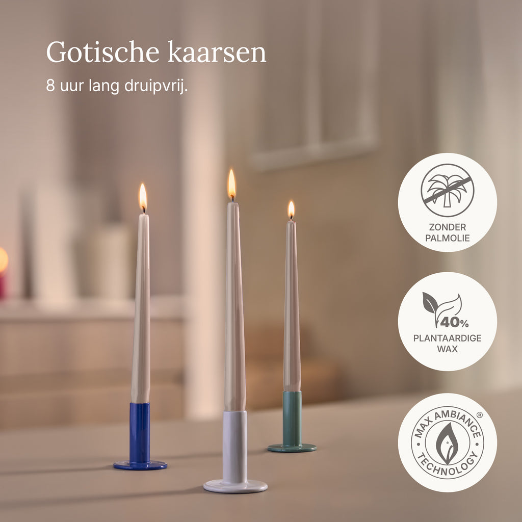 Bolsius - Glossy - Dinerkaarsen - 32 stuks - Licht Roze - 24,5 cm - 7 branduren
