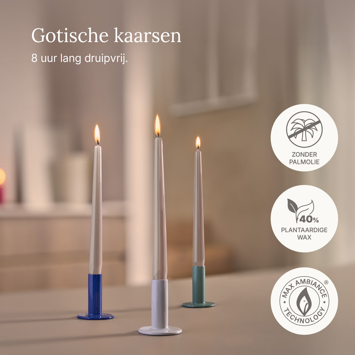 Bolsius - Glossy - Dinerkaarsen - 32 stuks - Licht Roze - 24,5 cm - 7 branduren