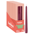 Bolsius - Glossy - Dinerkaarsen - 32 stuks - Rood - 24,5 cm - 7 branduren