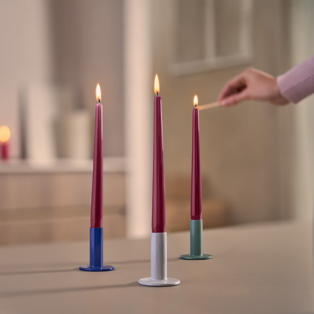 Bolsius - Glossy - Dinerkaarsen - 32 stuks - Rood - 24,5 cm - 7 branduren