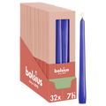 Bolsius - Glossy - Dinerkaarsen - 32 stuks - Blauw - 24,5 cm - 7 branduren