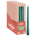 Bolsius - Glossy - Dinerkaarsen - 32 stuks - Groen - 24,5 cm - 7 branduren