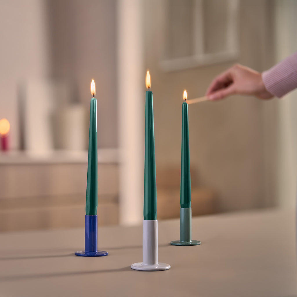 Bolsius - Glossy - Dinerkaarsen - 32 stuks - Groen - 24,5 cm - 7 branduren