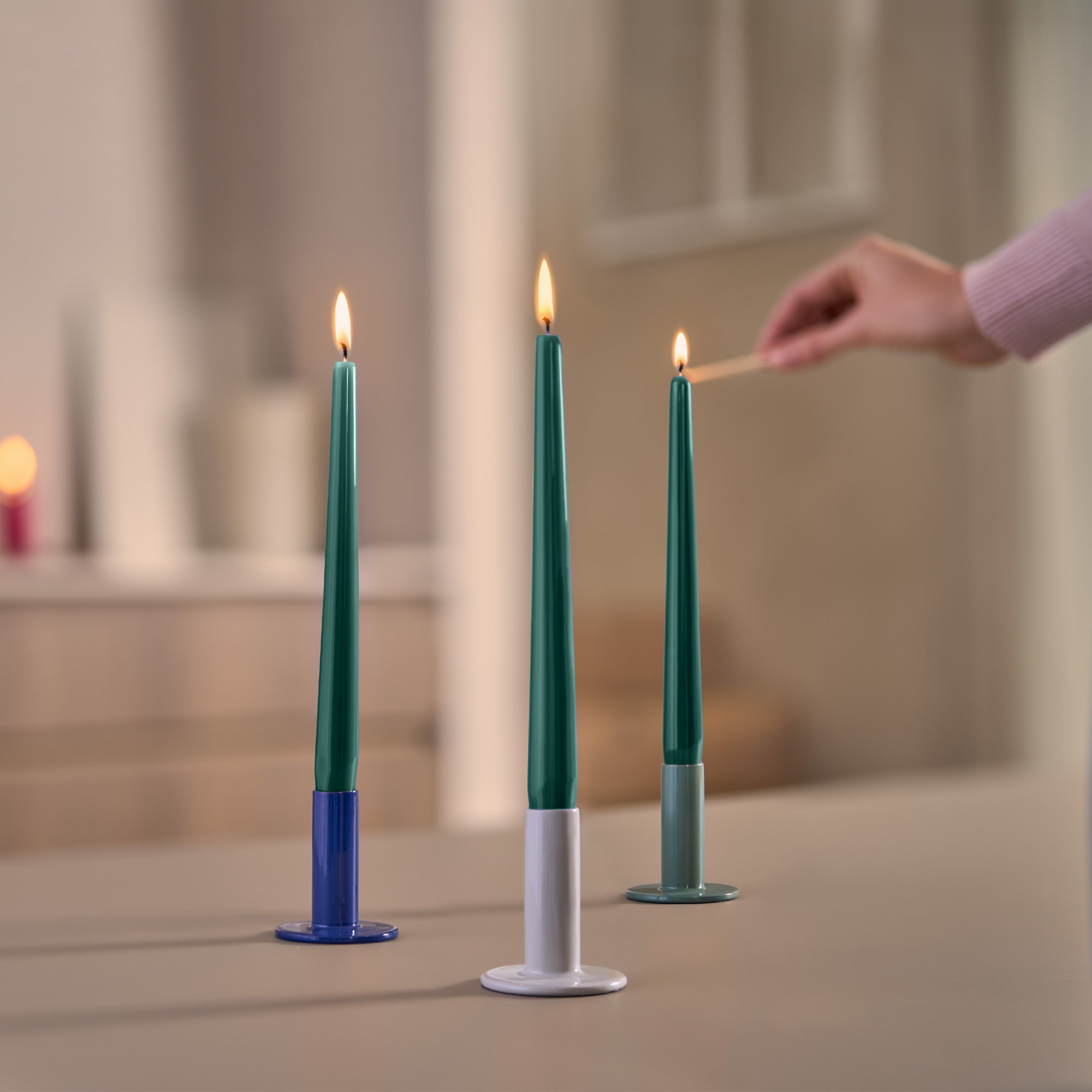 Bolsius - Glossy - Dinerkaarsen - 32 stuks - Groen - 24,5 cm - 7 branduren