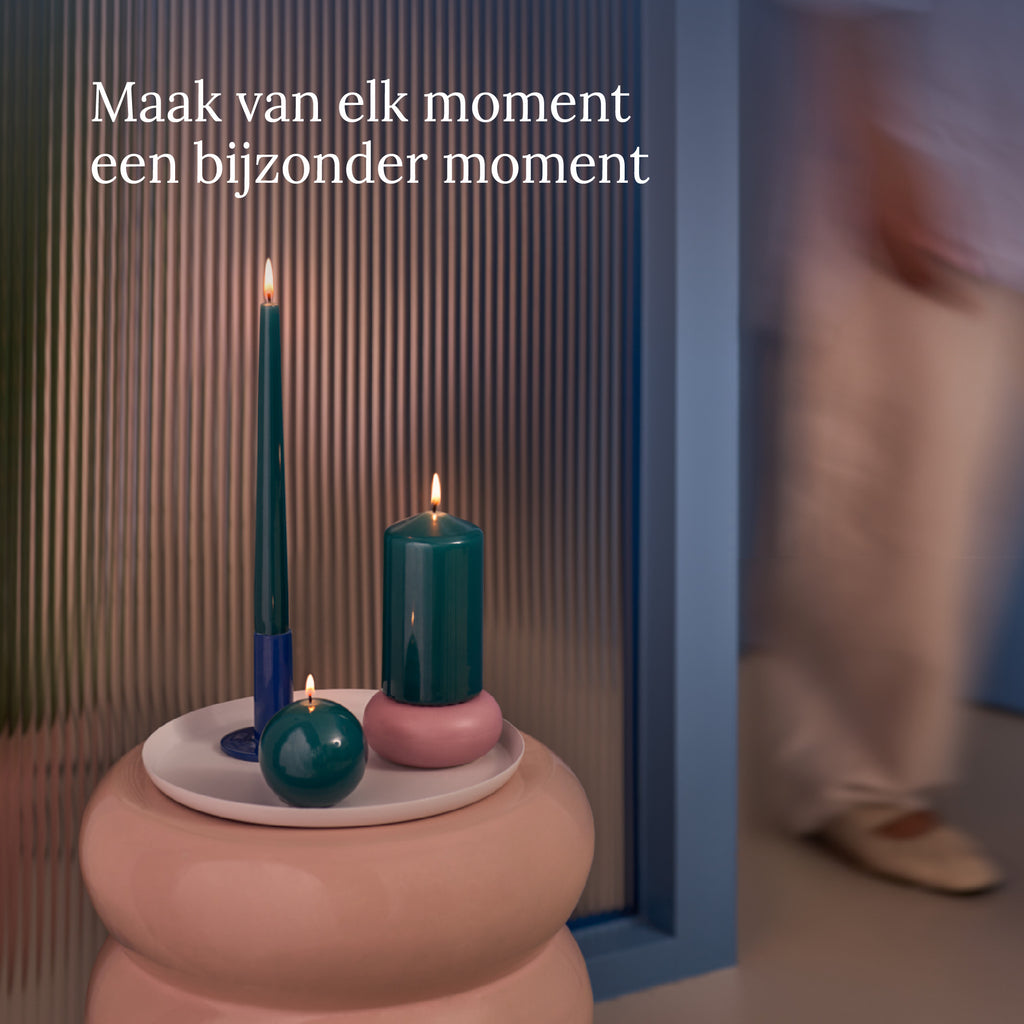 Bolsius - Glossy - Dinerkaarsen - 32 stuks - Groen - 24,5 cm - 7 branduren