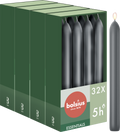 Bolsius - Gladde Dinerkaarsen - 17 cm - 32 stuks - Antraciet - Donker Grijs