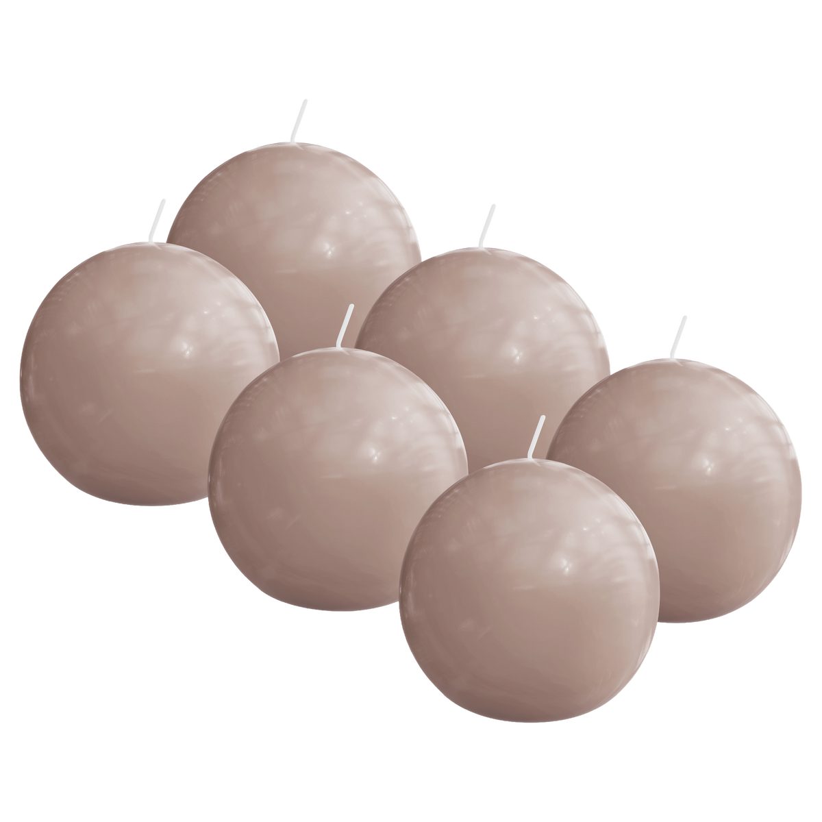 Bolsius - Glossy - Bolkaarsen - 6 Stuks - Licht Roze - 7cm - 16 Branduren