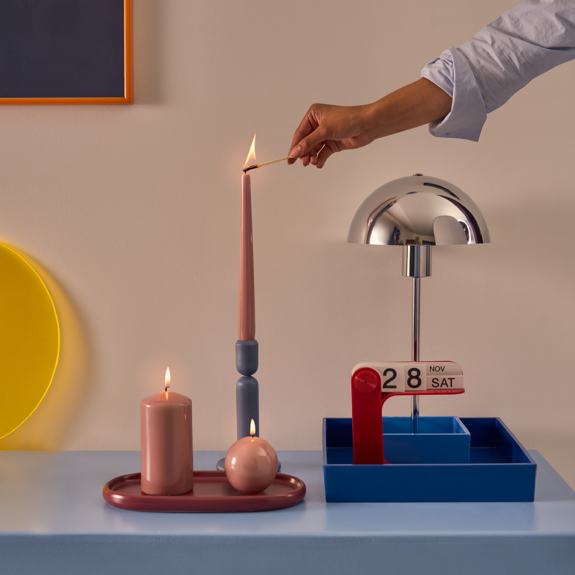 Bolsius - Glossy - Bolkaarsen - 6 Stuks - Licht Roze - 7cm - 16 Branduren