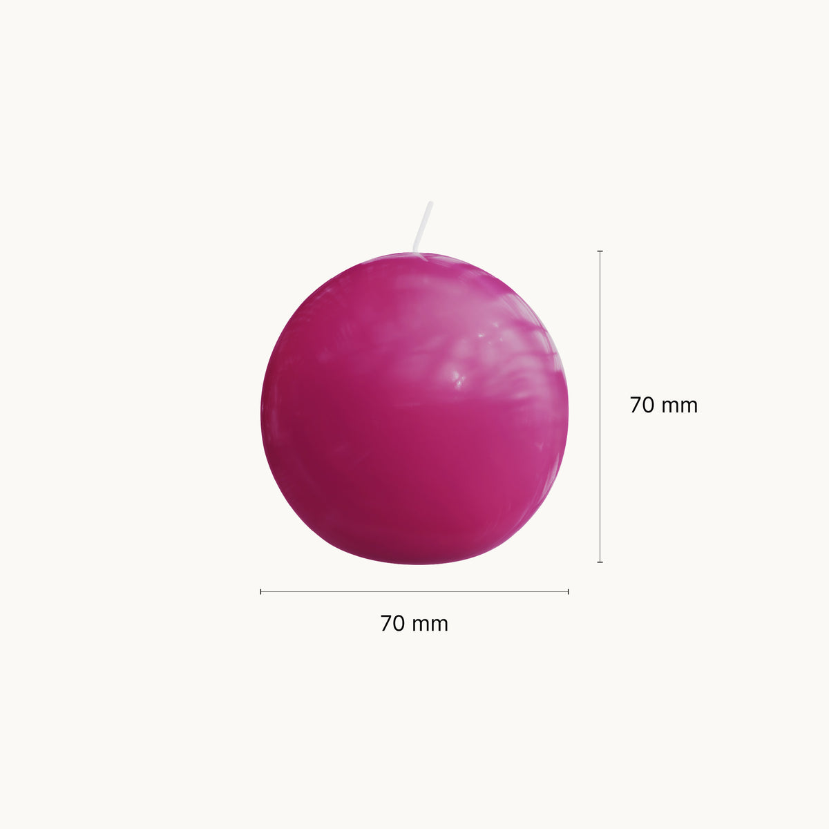 Bolsius - Glossy - Bolkaarsen - 6 Stuks - Fuchsia - 7cm - 16 Branduren