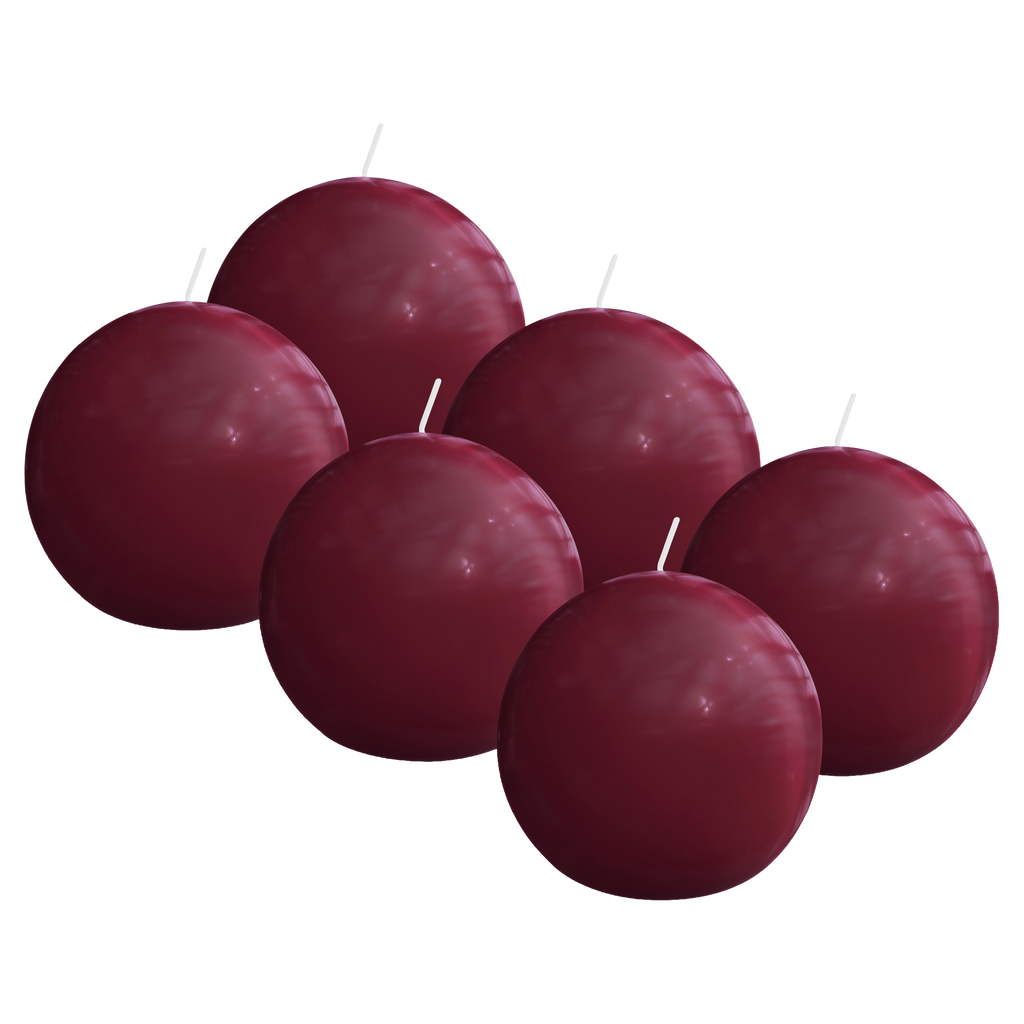 Bolsius - Glossy - Bolkaarsen - 6 Stuks - Rood - 7cm - 16 Branduren