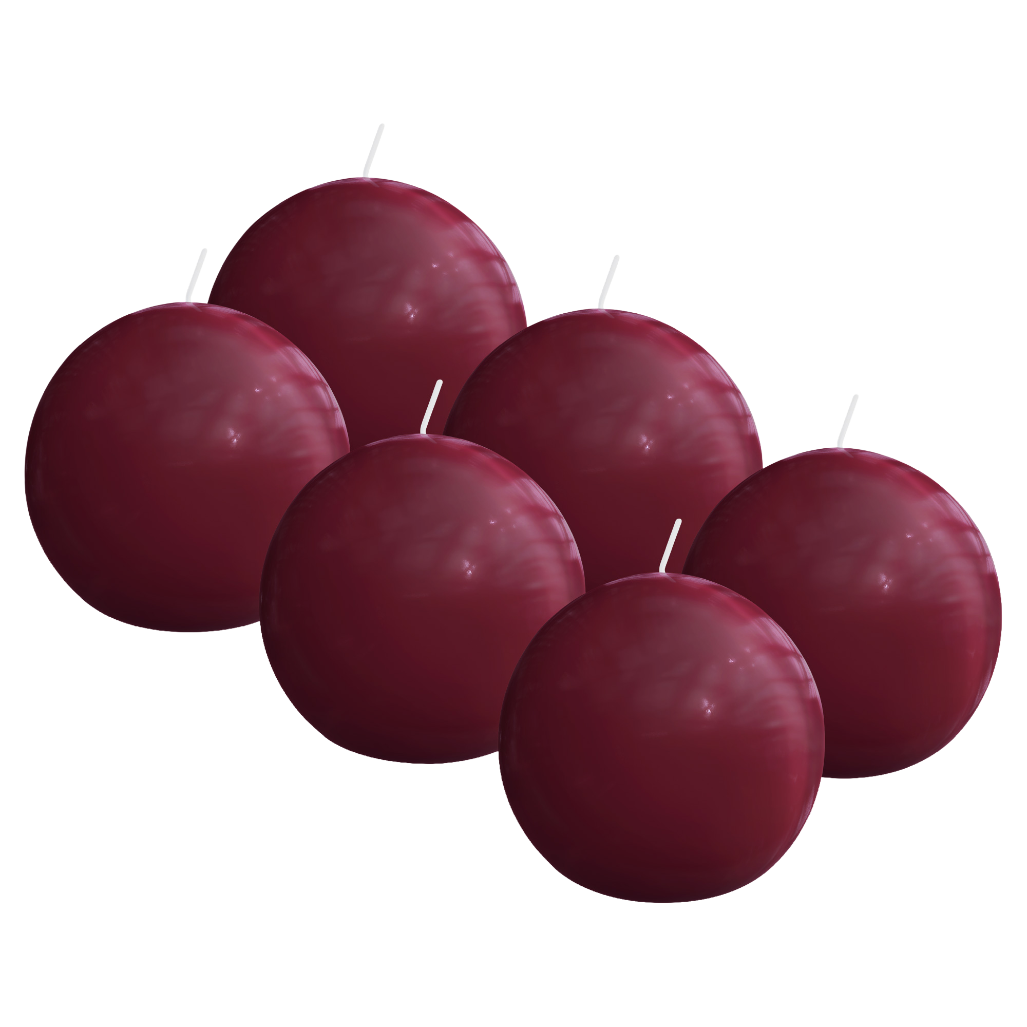 Bolsius - Glossy - Bolkaarsen - 6 Stuks - Rood - 7cm - 16 Branduren