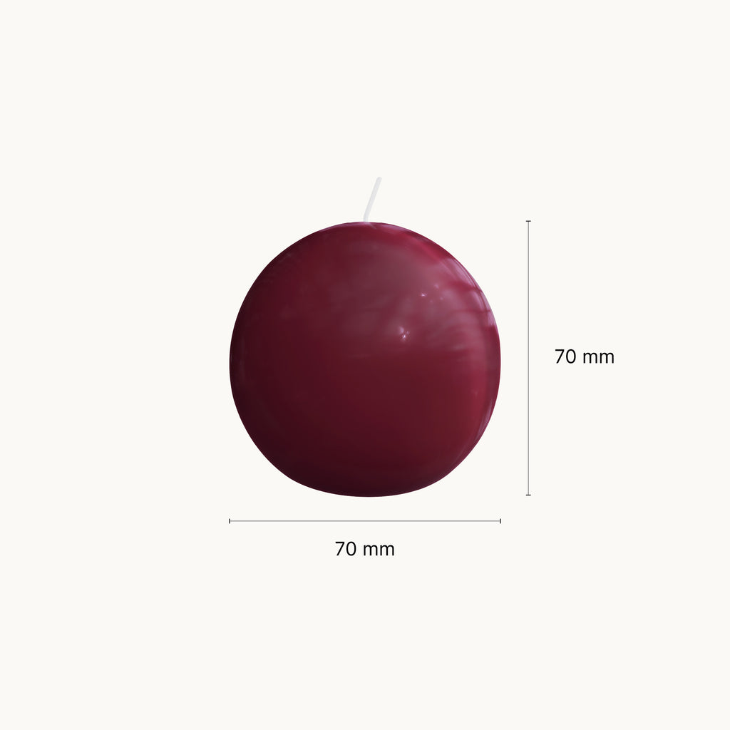 Bolsius - Glossy - Bolkaarsen - 6 Stuks - Rood - 7cm - 16 Branduren