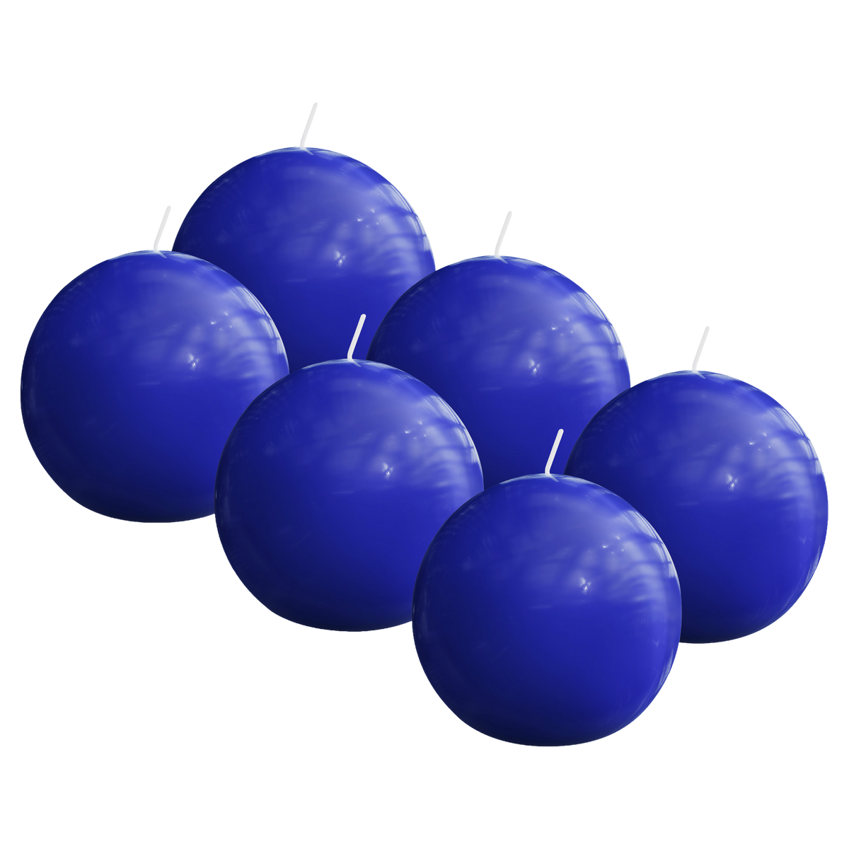 Bolsius - Glossy - Bolkaarsen - 6 Stuks - Blauw - 7cm - 16 Branduren