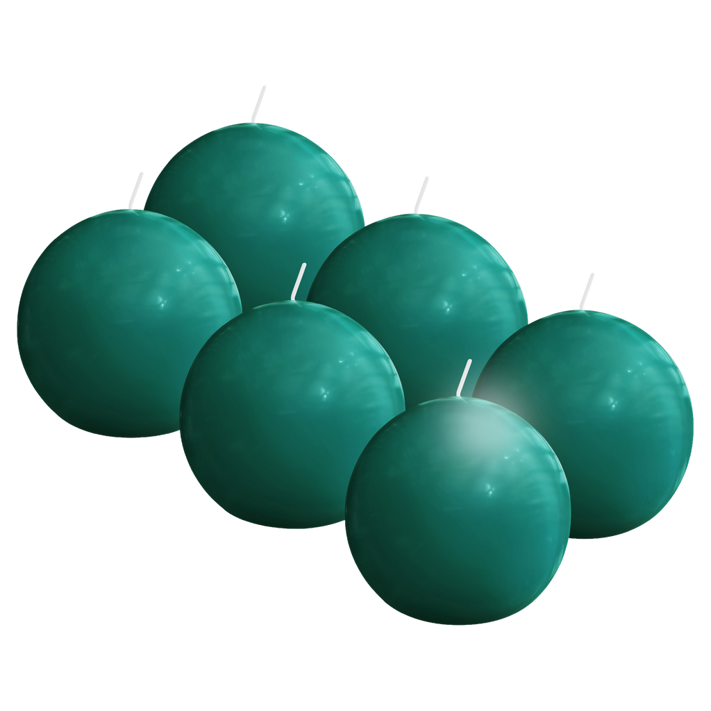 Bolsius - Glossy - Bolkaarsen - 6 Stuks - Groen- 7cm - 16 Branduren