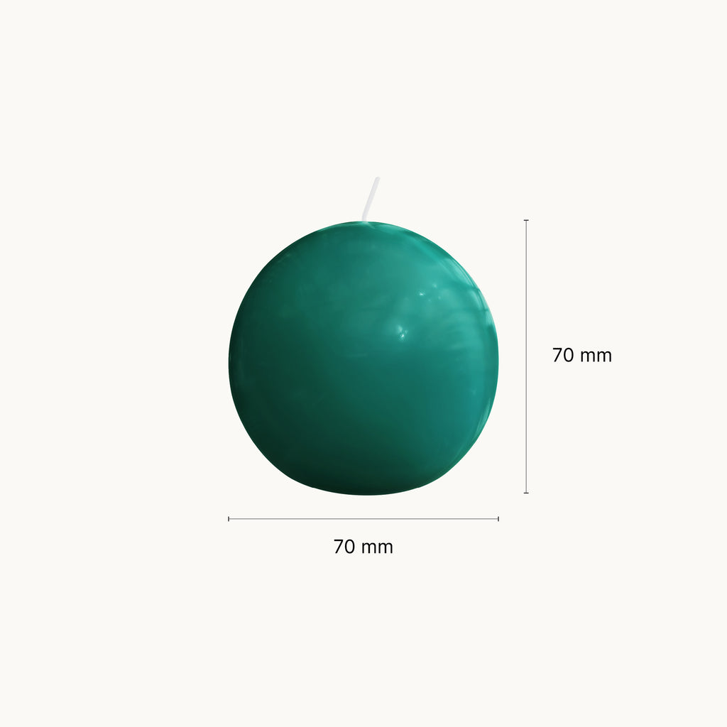 Bolsius - Glossy - Bolkaarsen - 6 Stuks - Groen- 7cm - 16 Branduren