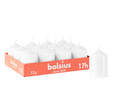 Bolsius - Gladde Stompkaarsen - 12 stuks - Wit - 17 branduren - 8 x 5,8 cm