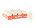 Bolsius - Gladde Stompkaarsen - 12 stuks - Ivoor - 17 branduren - 8 x 5,8 cm
