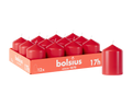 Bolsius - Gladde Stompkaarsen - 12 stuks - Rood - 17 branduren - 8 x 5,8 cm