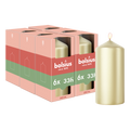 Bolsius - Gladde Stompkaars - 6 stuks - Metallic Wit Zilver - 12 cm - 33 Branduren