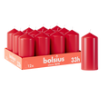 Bolsius - Gladde Stompkaars - 12 Stuks - Rood - 12cm - 33 branduren
