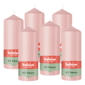 Bolsius - Gladde Stompkaarsen - Roze - 6 stuks - 15cm - 42 Branduren