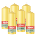 Bolsius - Gladde Stompkaarsen - Geel - 6 stuks - 15cm - 42 Branduren