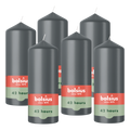 Bolsius - Gladde Stompkaarsen - Antraciet - 6 stuks - 15cm - 42 Branduren