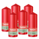 Bolsius - Gladde Stompkaarsen - Rood - 6 stuks - 15cm - 42 Branduren