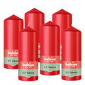 Bolsius - Gladde Stompkaarsen - Rood - 6 stuks - 15cm - 42 Branduren
