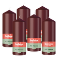 Bolsius - Gladde Stompkaarsen - Bordeaux Rood - 6 stuks - 15cm - 42 Branduren