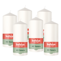Bolsius - Gladde Stompkaarsen - 6 Stuks - Wit - 13 cm - 43 Branduren