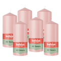 Bolsius - Gladde Stompkaarsen - 6 Stuks - Roze - 13 cm - 43 Branduren