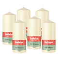 Bolsius - Gladde Stompkaarsen - 6 Stuks - Ivoor - 13 cm - 43 Branduren