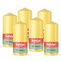 Bolsius - Gladde Stompkaarsen - 6 Stuks - Geel - 13 cm - 43 Branduren