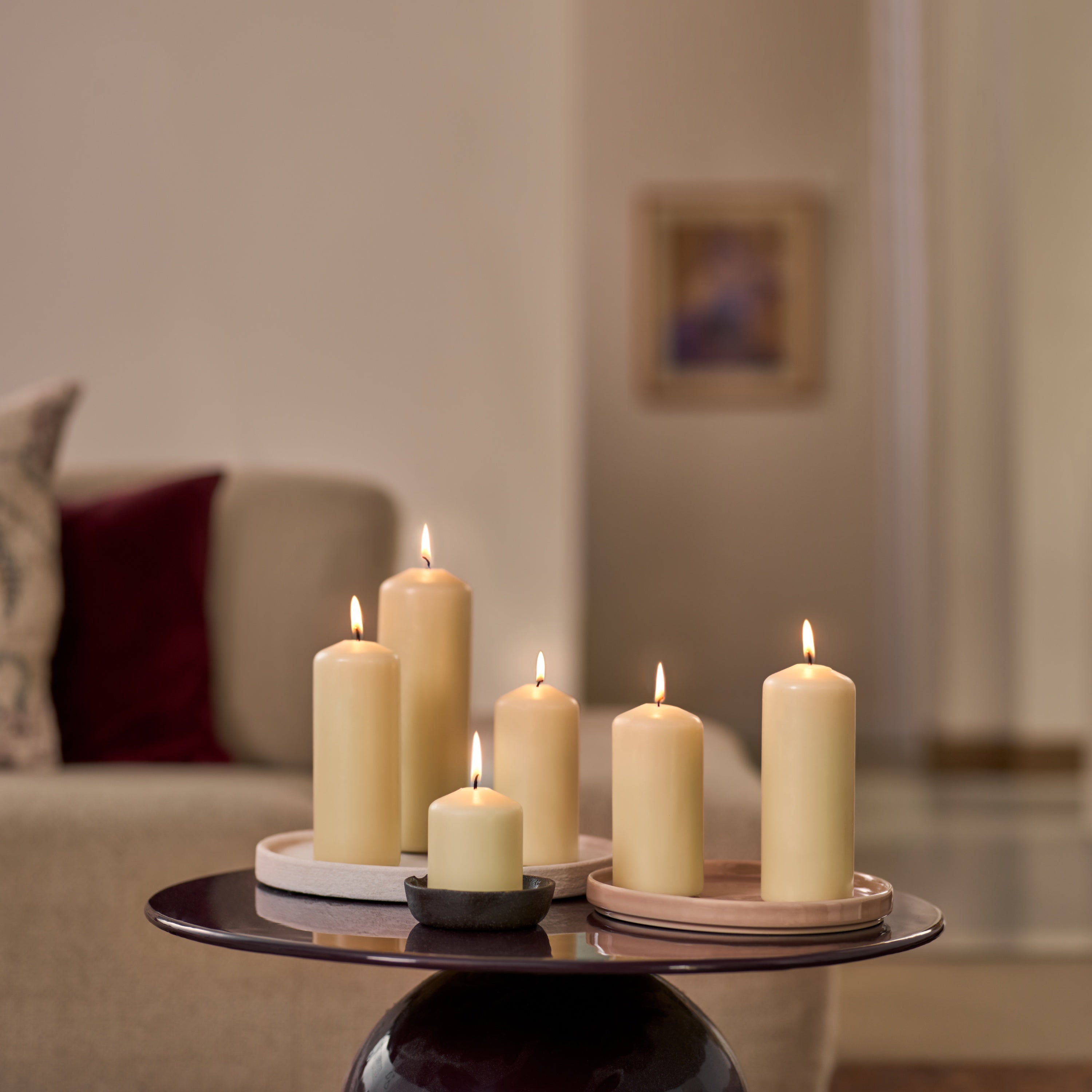 Bolsius - Gladde Stompkaarsen - 6 Stuks - Beige - 13 cm - 43 Branduren