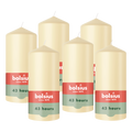 Bolsius - Gladde Stompkaarsen - 6 Stuks - Beige - 13 cm - 43 Branduren