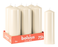 Bolsius - Gladde Stompkaarsen - 6 stuks - Ivoor - 75 branduren - 20 x 6,8 cm